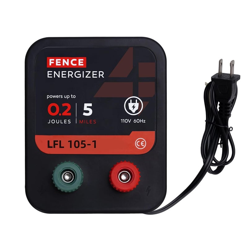 L-FENCE LYDITE FENCE Store Electric Fence Charger, 5 Mile 20 Acres Electric Fence Energizer, 0.2 Joule Ac Powered Output Voltage 5100v, for Preventing Wild Animals Intruding Great for Poultry, Pets and Gardens - Image 1